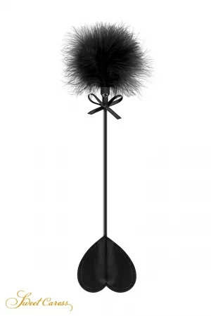 Tapette coeur avec pompon noir - Sweet Caress