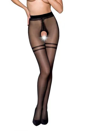 Collants ouverts TI015 20 deniers - noir