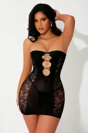 Mini robe bustier noire - J Lingerie